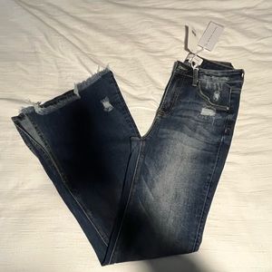 NEW! Risen High Rise Split Flare Jeans (DARK)